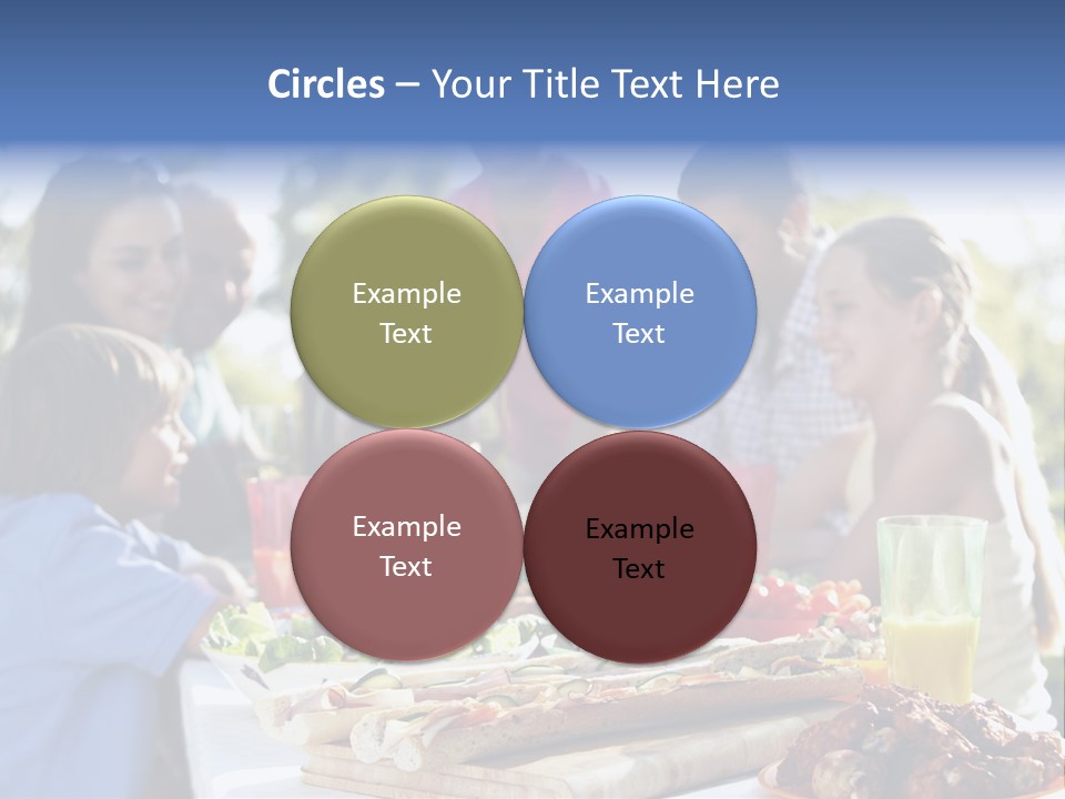 Family Dining Al Fresco PowerPoint Template