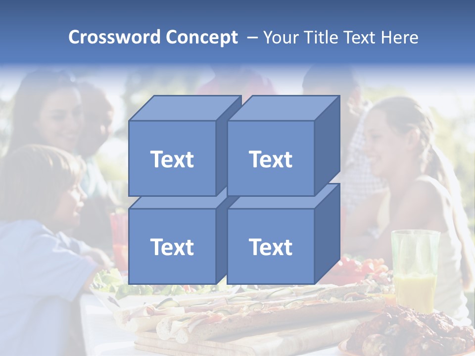 Family Dining Al Fresco PowerPoint Template