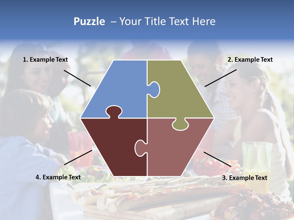 Family Dining Al Fresco PowerPoint Template