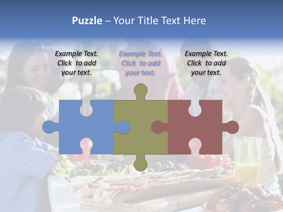 Family Dining Al Fresco PowerPoint Template