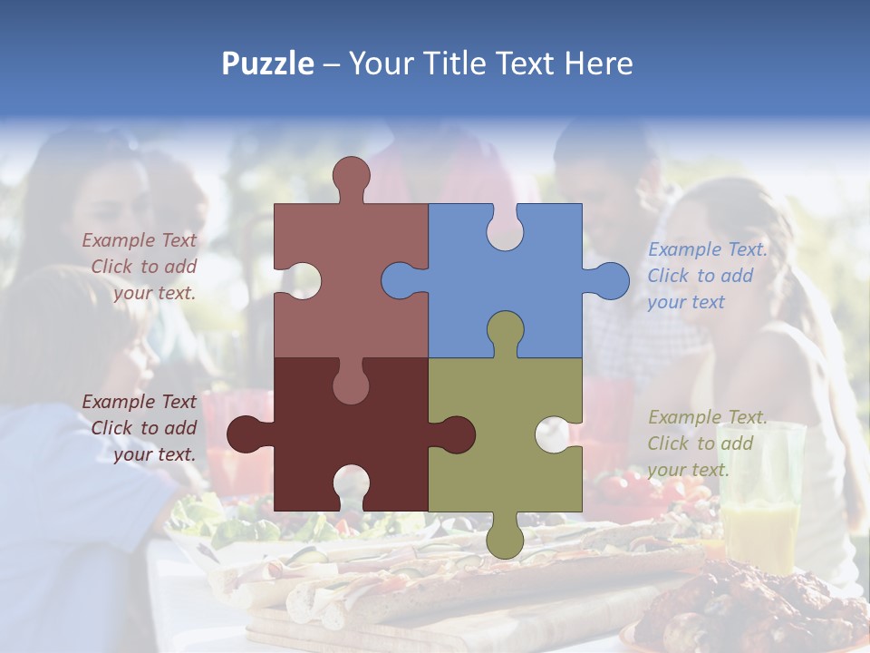 Family Dining Al Fresco PowerPoint Template