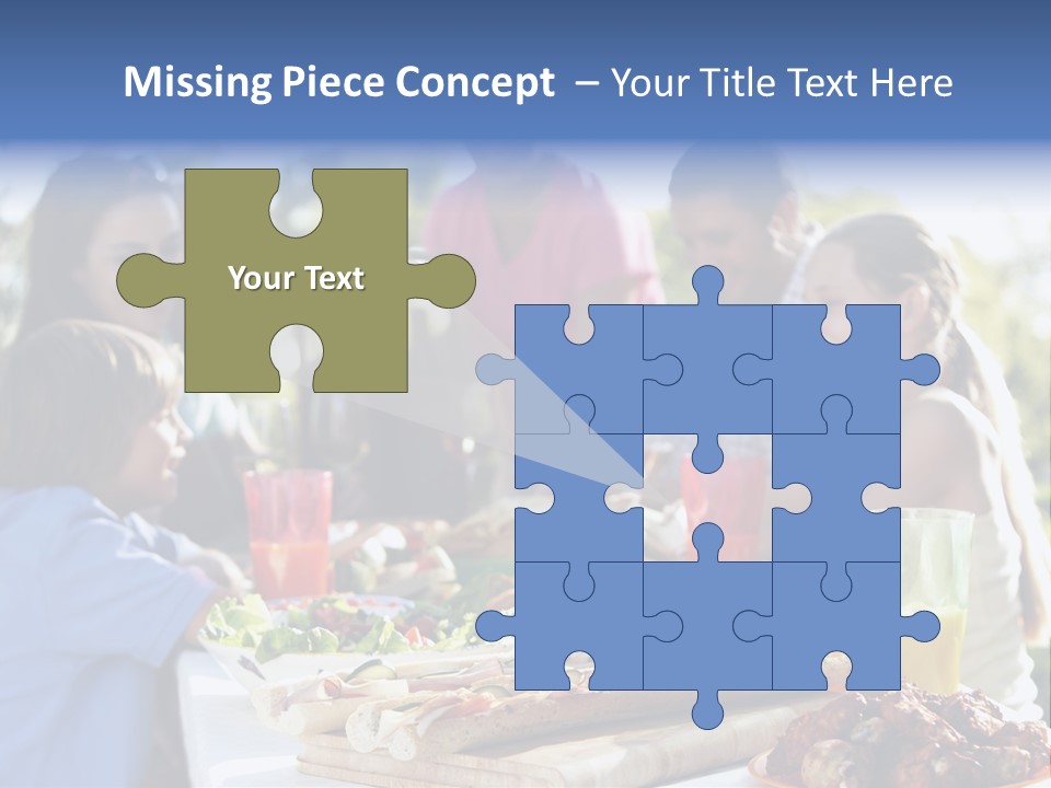 Family Dining Al Fresco PowerPoint Template