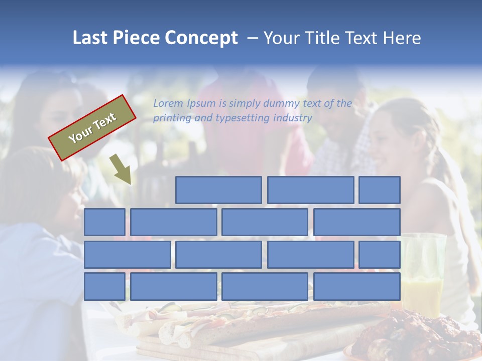 Family Dining Al Fresco PowerPoint Template