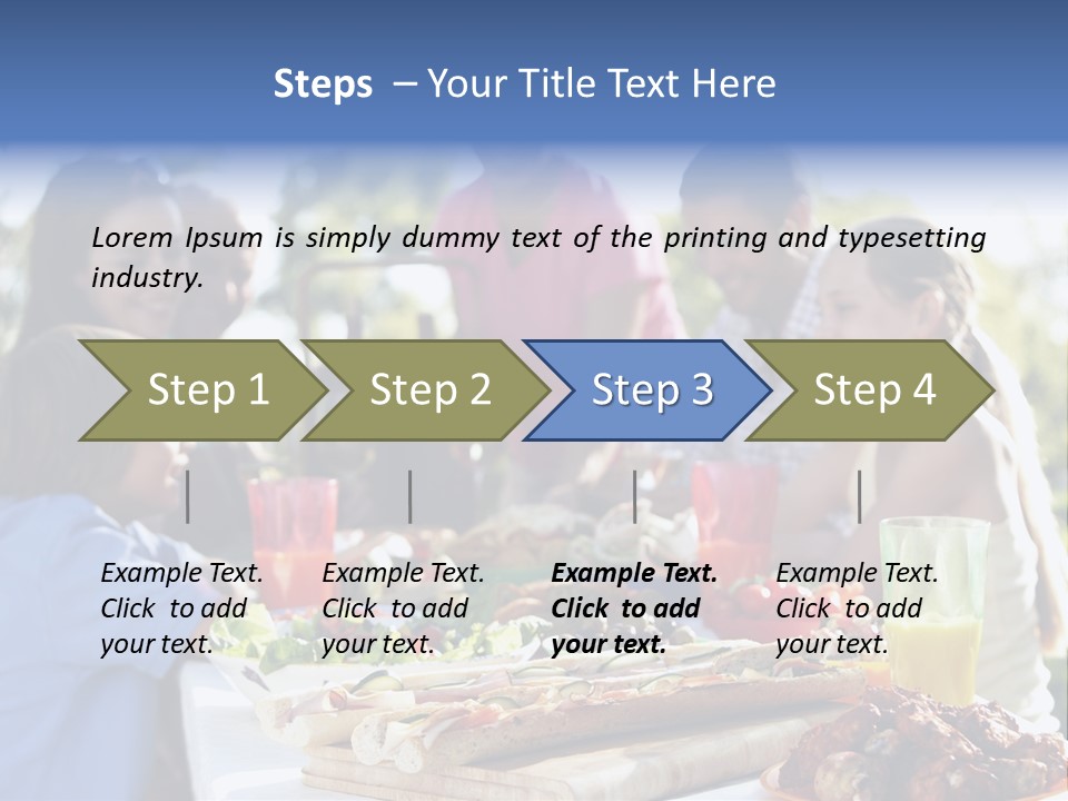 Family Dining Al Fresco PowerPoint Template