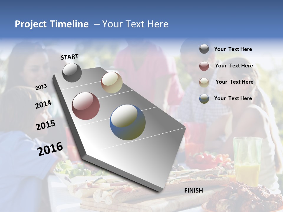 Family Dining Al Fresco PowerPoint Template