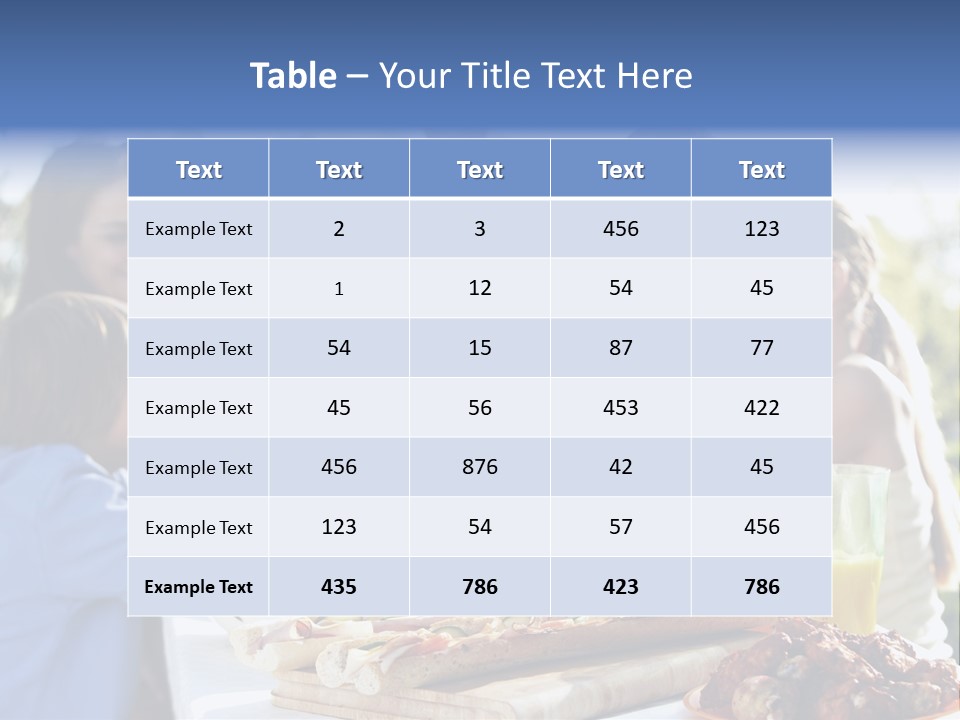 Family Dining Al Fresco PowerPoint Template