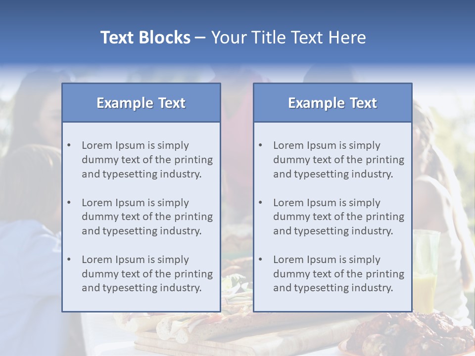 Family Dining Al Fresco PowerPoint Template
