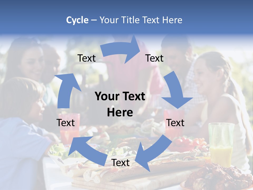 Family Dining Al Fresco PowerPoint Template