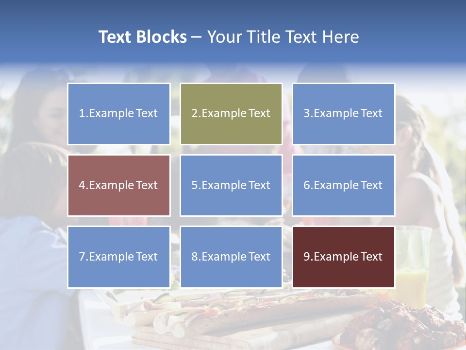 Family Dining Al Fresco PowerPoint Template