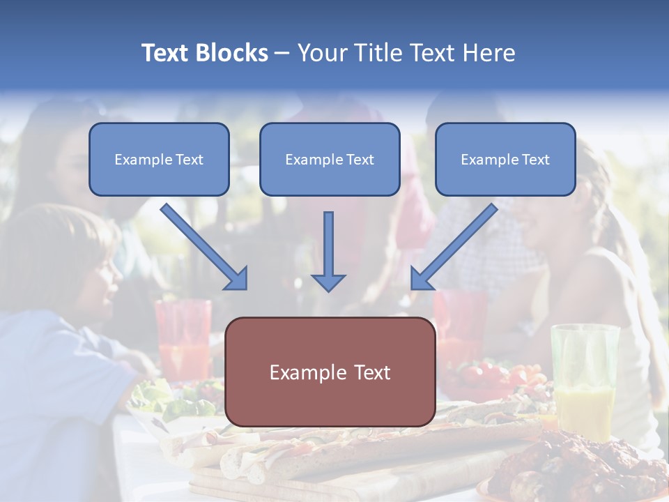 Family Dining Al Fresco PowerPoint Template
