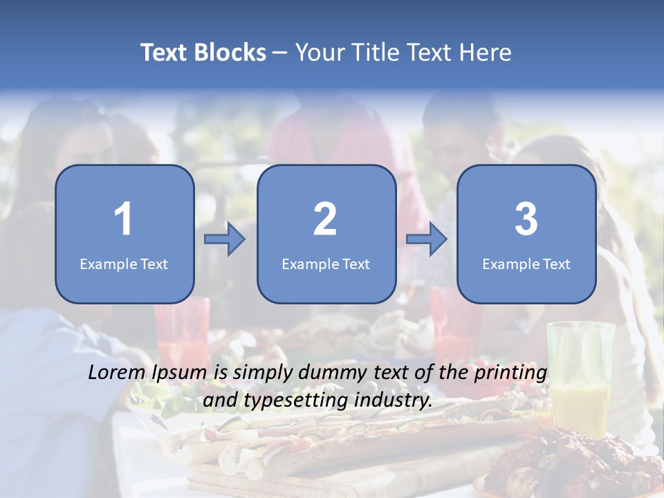 Family Dining Al Fresco PowerPoint Template