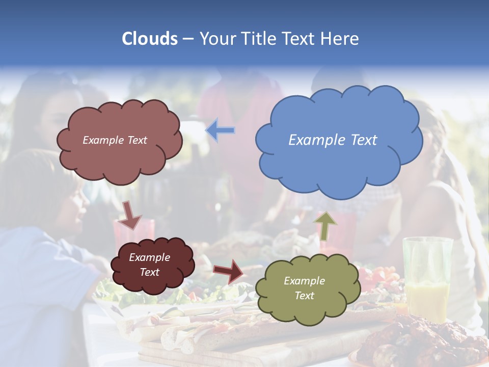 Family Dining Al Fresco PowerPoint Template