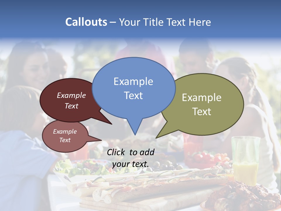 Family Dining Al Fresco PowerPoint Template