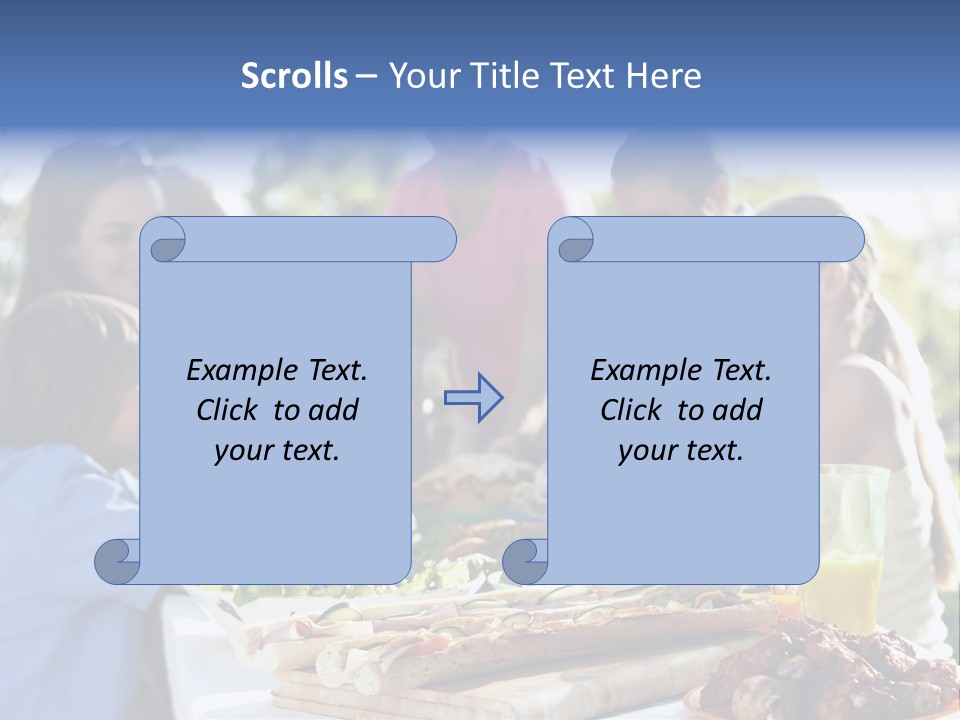 Family Dining Al Fresco PowerPoint Template