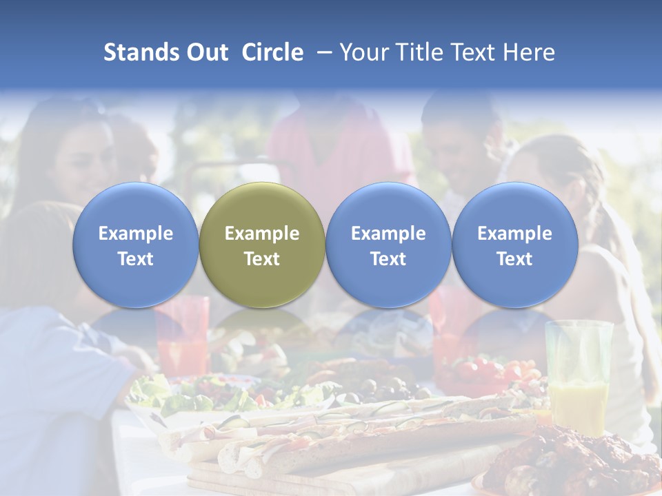 Family Dining Al Fresco PowerPoint Template