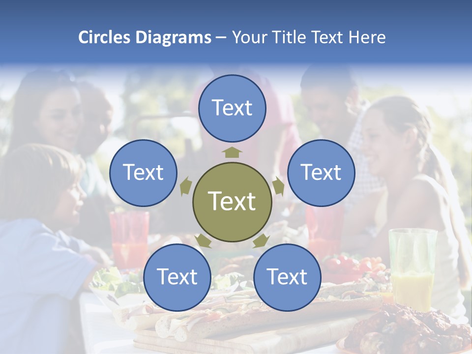 Family Dining Al Fresco PowerPoint Template