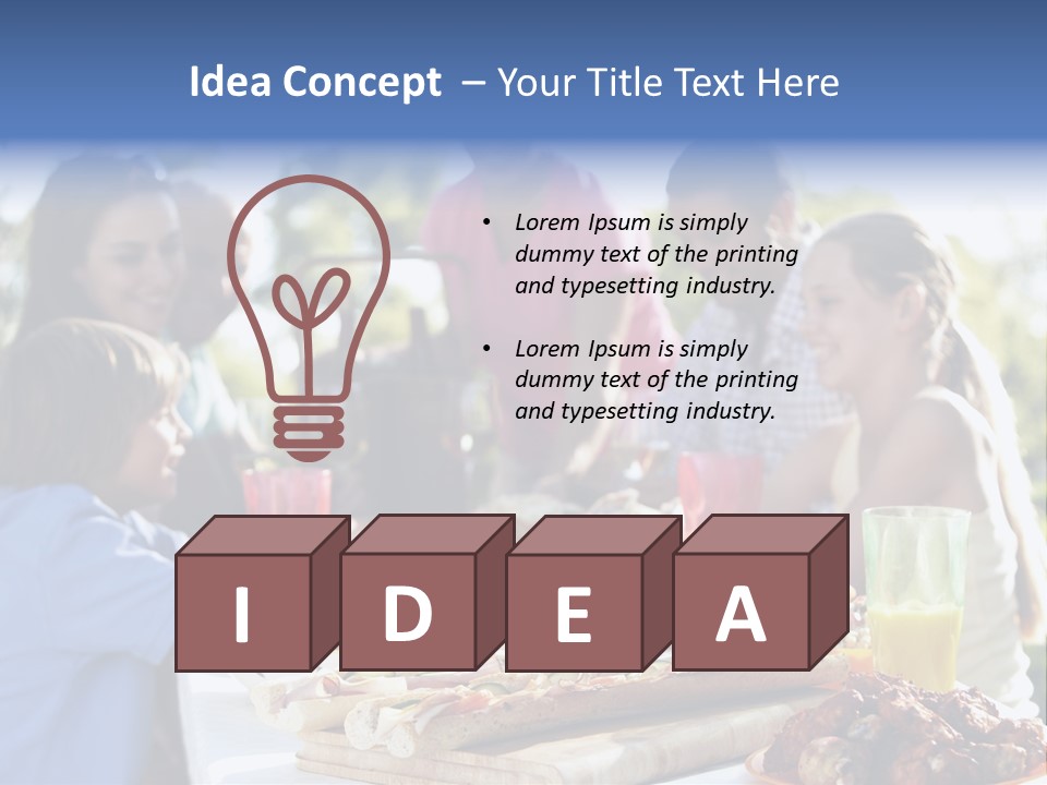 Family Dining Al Fresco PowerPoint Template