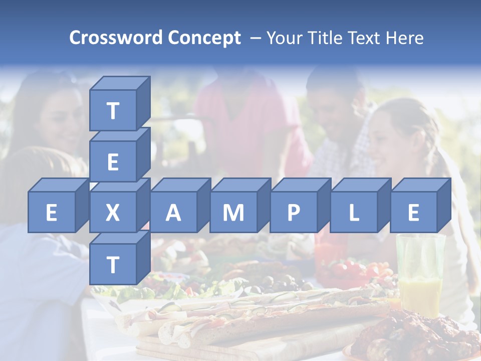 Family Dining Al Fresco PowerPoint Template