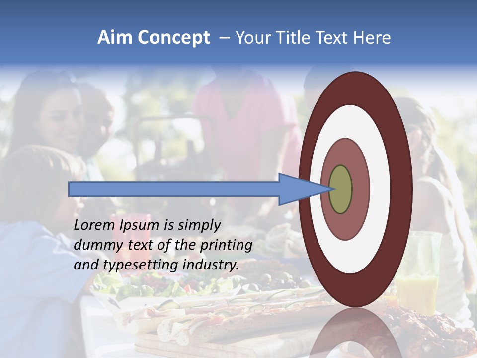Family Dining Al Fresco PowerPoint Template