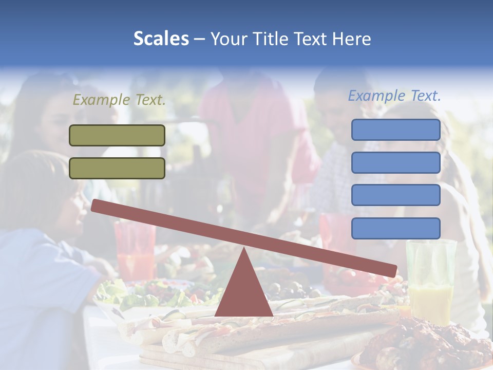 Family Dining Al Fresco PowerPoint Template