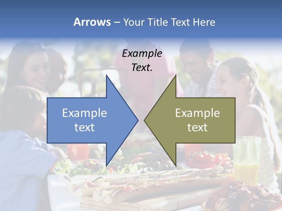 Family Dining Al Fresco PowerPoint Template