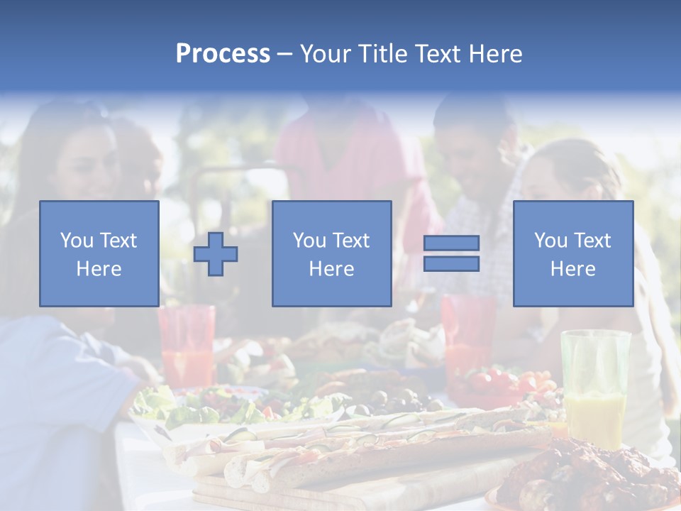 Family Dining Al Fresco PowerPoint Template