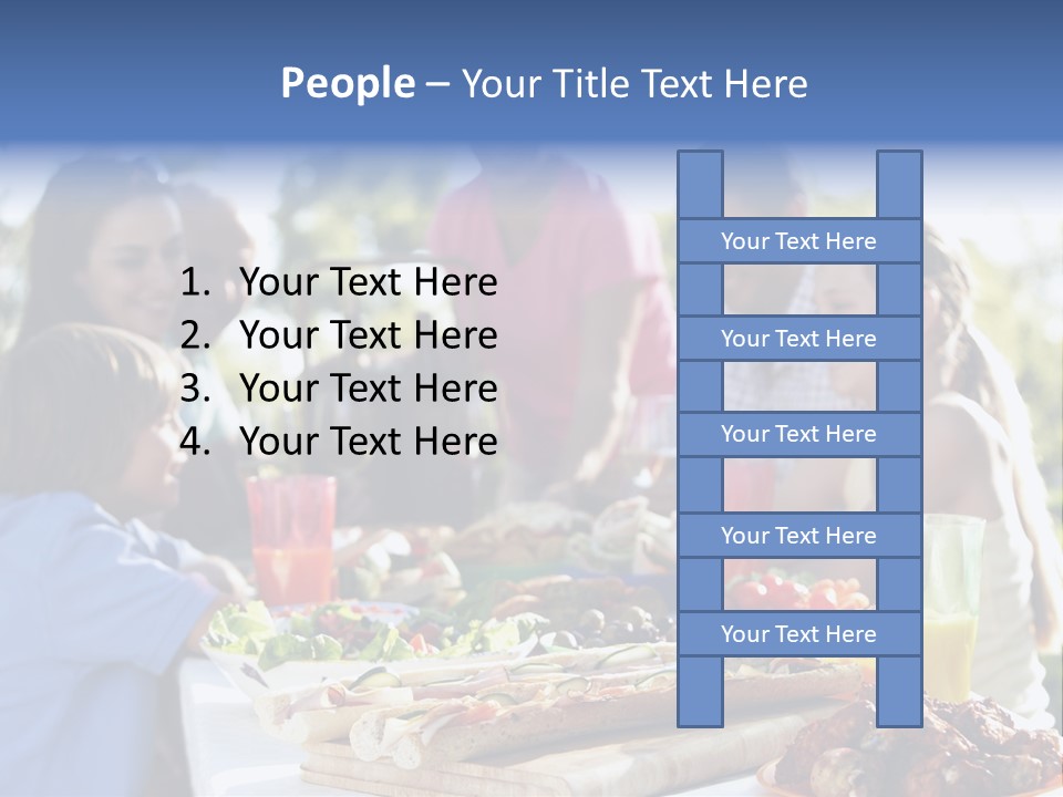 Family Dining Al Fresco PowerPoint Template