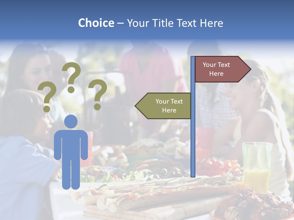 Family Dining Al Fresco PowerPoint Template