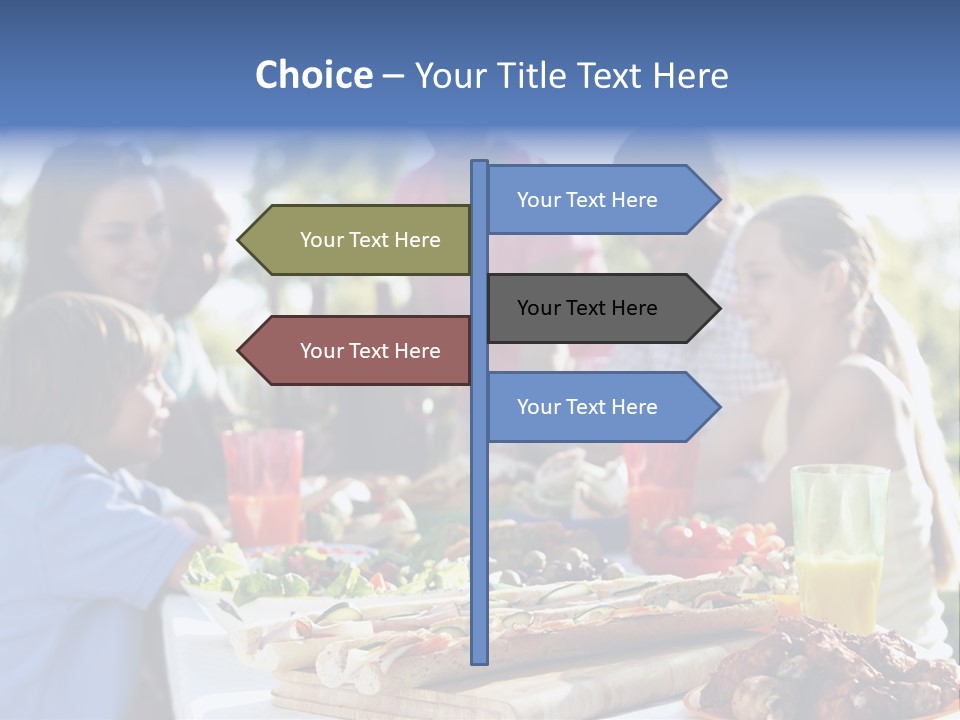 Family Dining Al Fresco PowerPoint Template