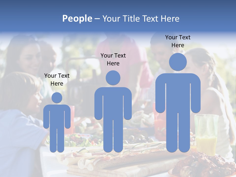 Family Dining Al Fresco PowerPoint Template