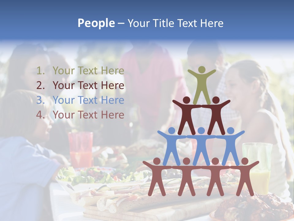 Family Dining Al Fresco PowerPoint Template