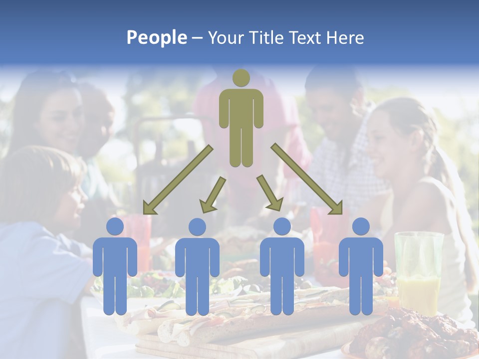 Family Dining Al Fresco PowerPoint Template
