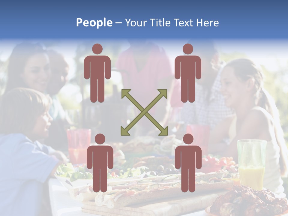Family Dining Al Fresco PowerPoint Template