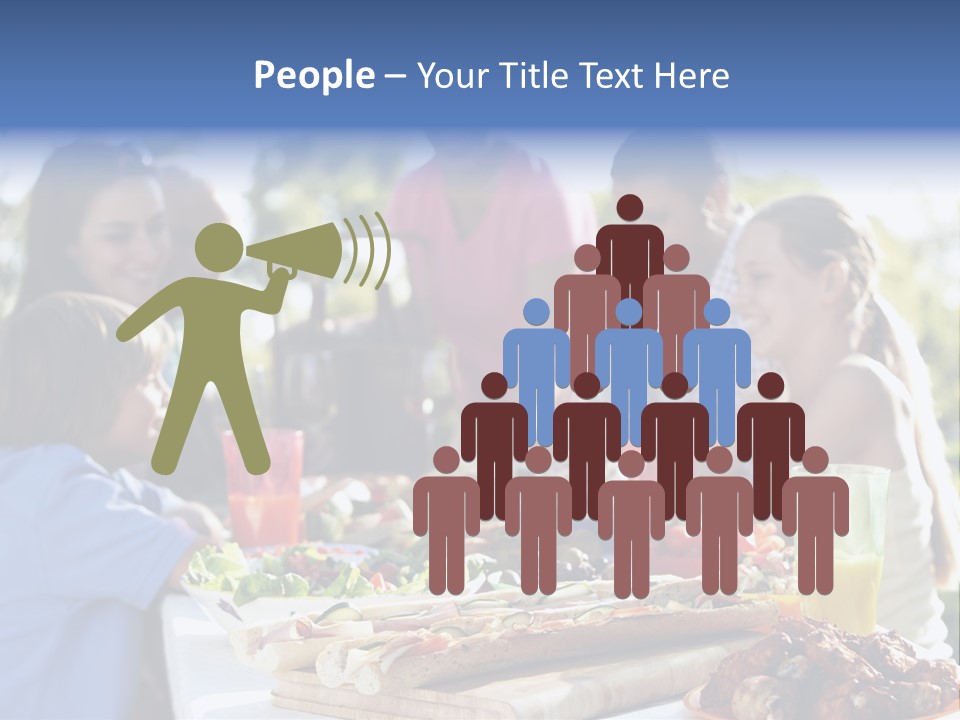 Family Dining Al Fresco PowerPoint Template