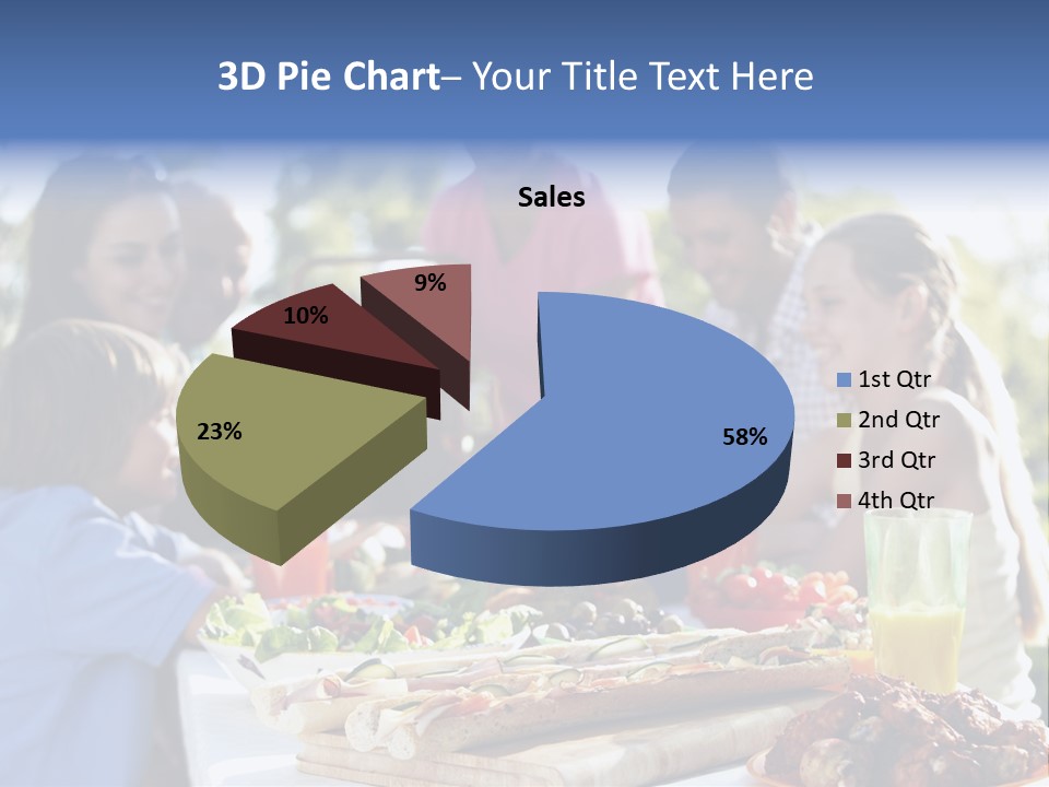 Family Dining Al Fresco PowerPoint Template