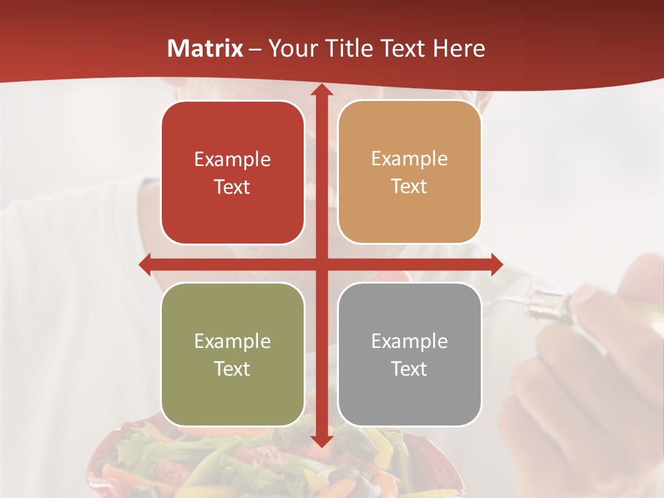Mid Adult Man Eating Salad PowerPoint Template