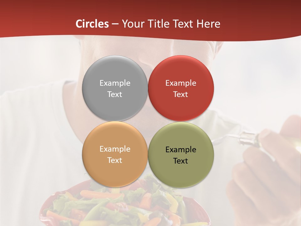 Mid Adult Man Eating Salad PowerPoint Template