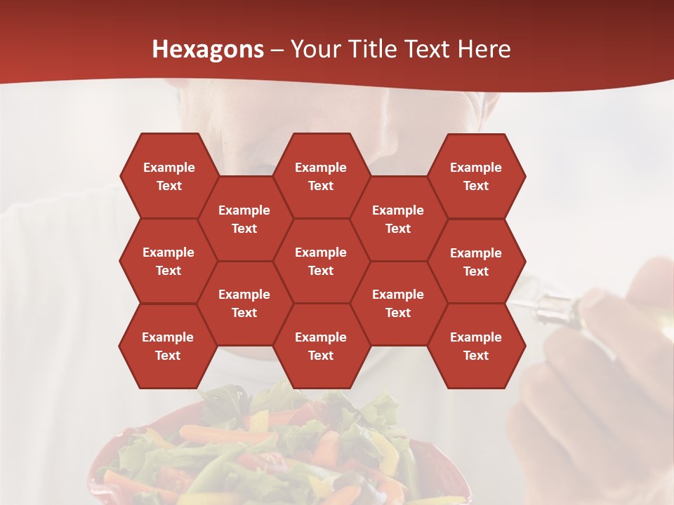 Mid Adult Man Eating Salad PowerPoint Template