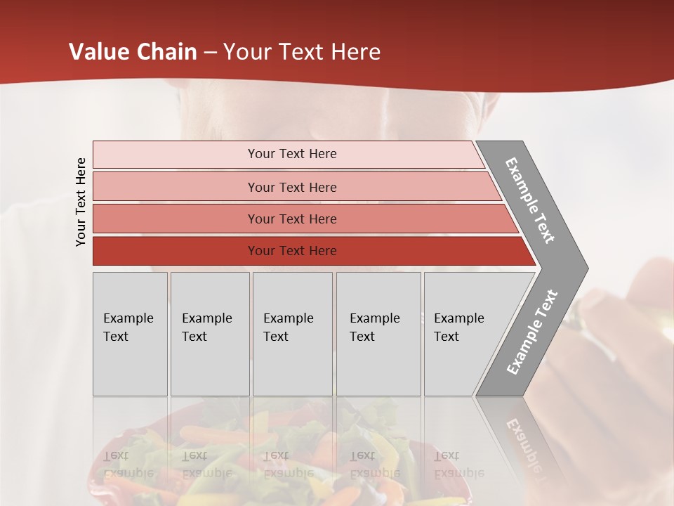Mid Adult Man Eating Salad PowerPoint Template