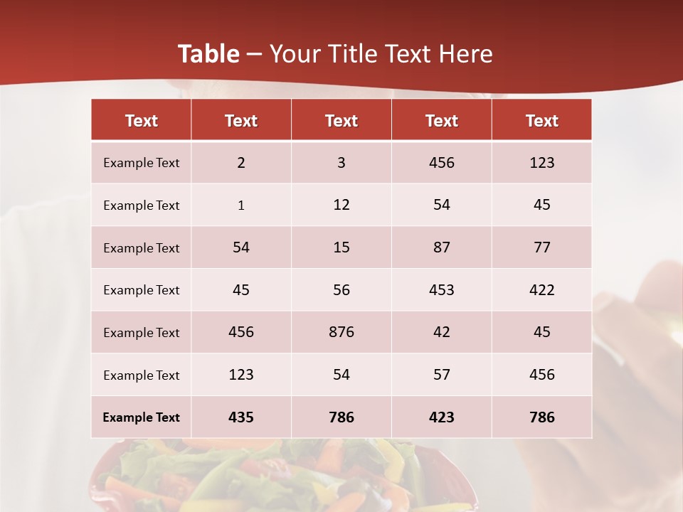 Mid Adult Man Eating Salad PowerPoint Template