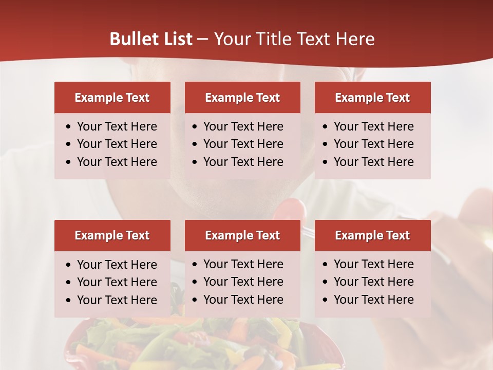 Mid Adult Man Eating Salad PowerPoint Template