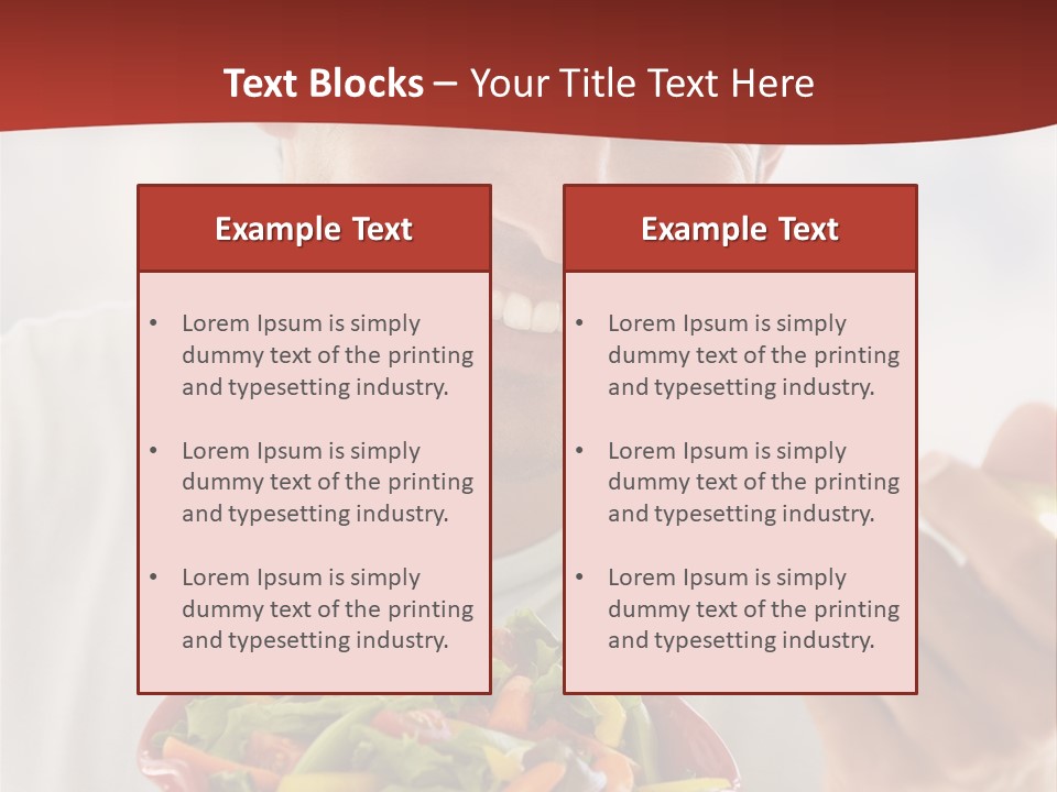 Mid Adult Man Eating Salad PowerPoint Template