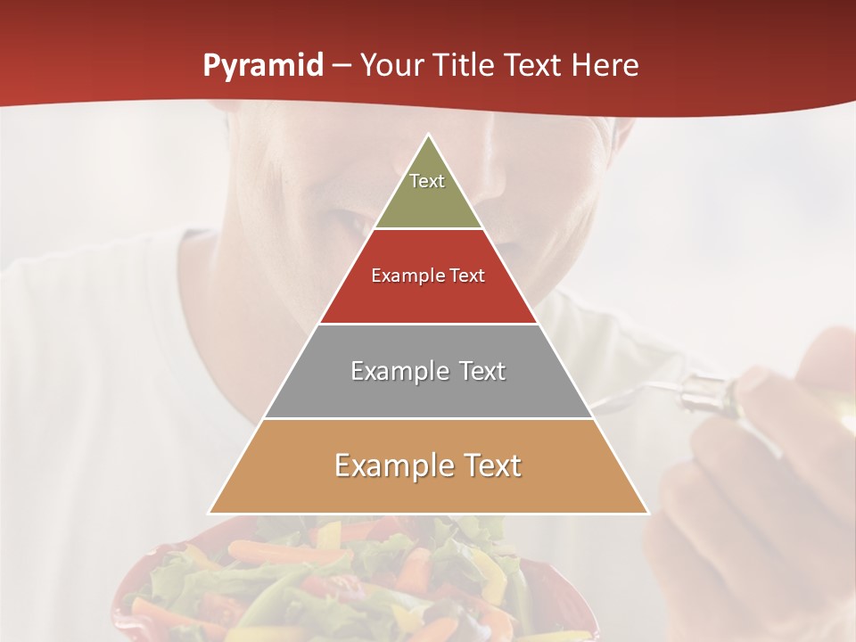 Mid Adult Man Eating Salad PowerPoint Template