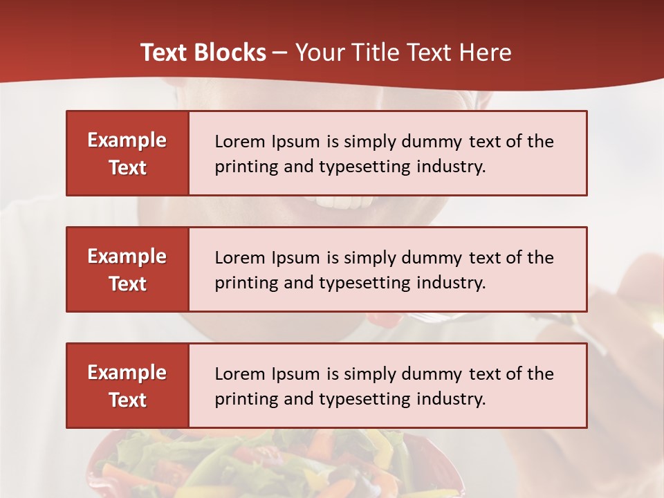 Mid Adult Man Eating Salad PowerPoint Template