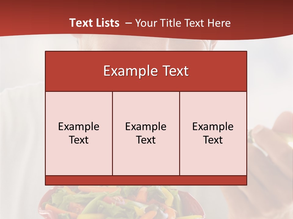 Mid Adult Man Eating Salad PowerPoint Template