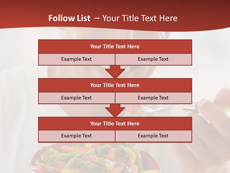 Mid Adult Man Eating Salad PowerPoint Template