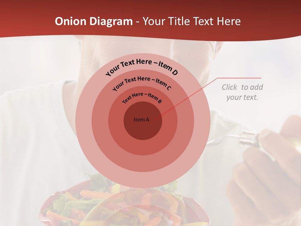 Mid Adult Man Eating Salad PowerPoint Template