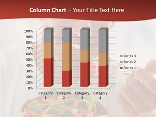 Mid Adult Man Eating Salad PowerPoint Template