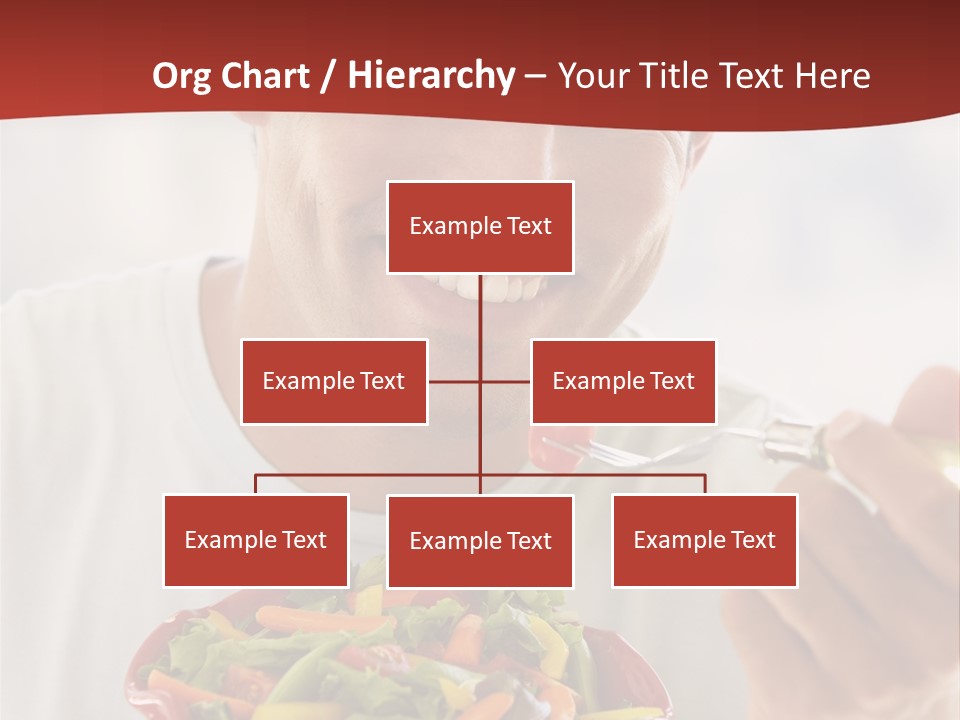 Mid Adult Man Eating Salad PowerPoint Template