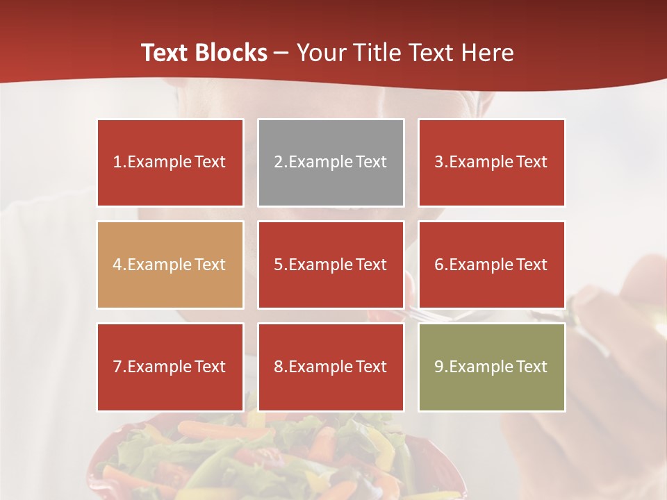 Mid Adult Man Eating Salad PowerPoint Template